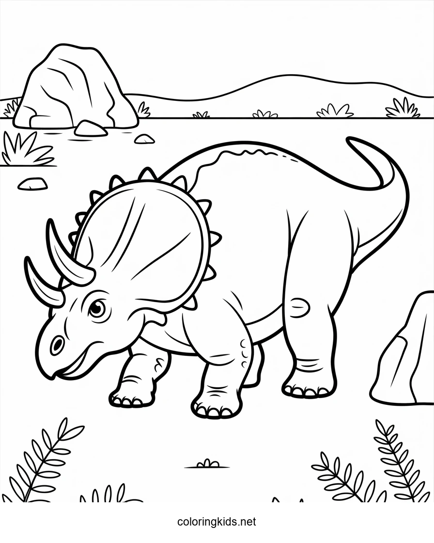 Centrosaurus dinosaur coloring pages for kids, print…