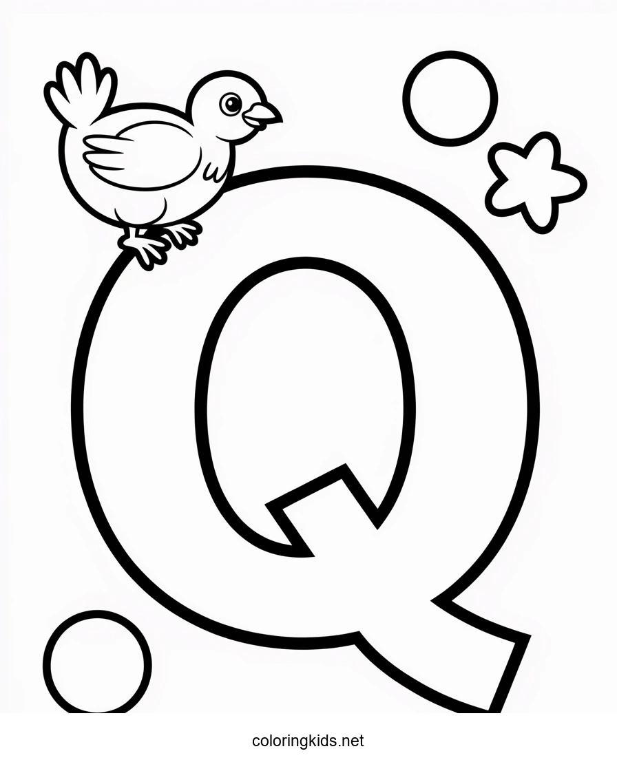 Letter Q coloring pages of alphabet (Q letter words)…