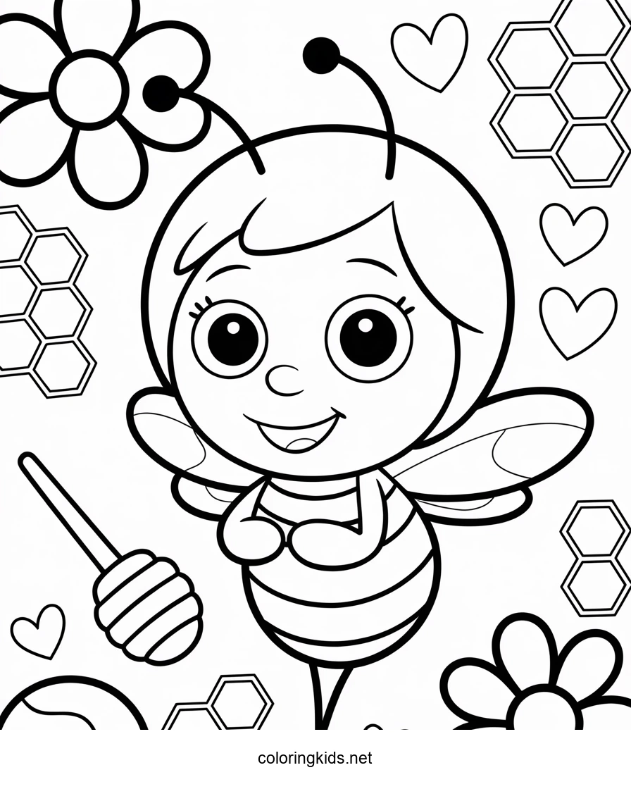Maya the bee coloring pages for kids nice, printable…