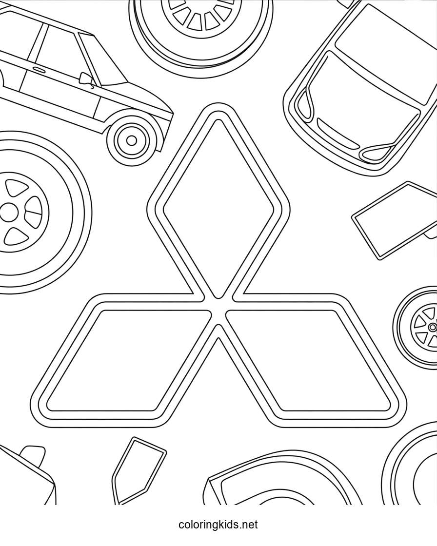 Mitsubishi logo coloring pages online (cars logos co…