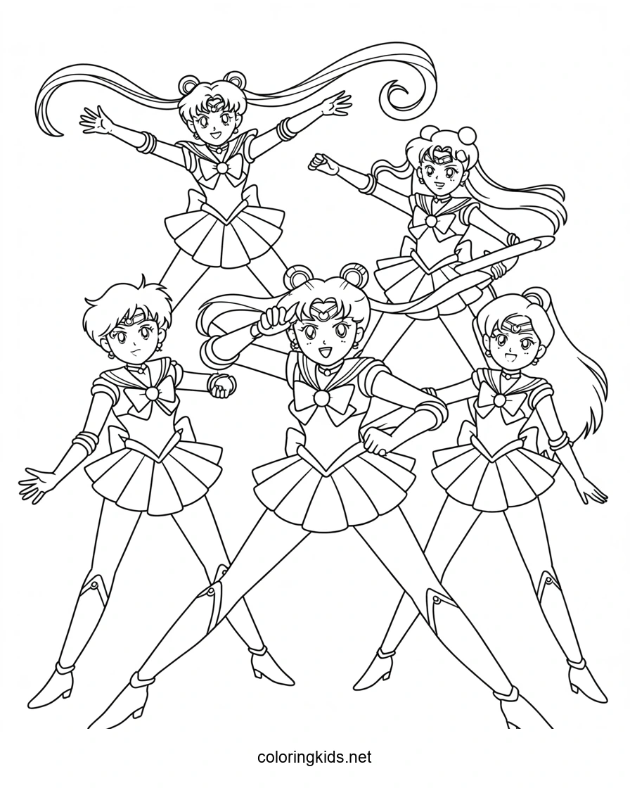 Sailor moon characters anime coloring pages for kids…