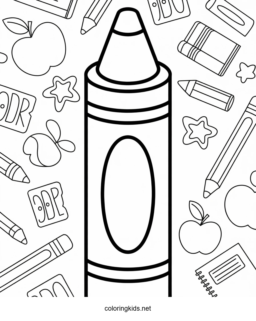 School coloring page crayon, classes coloring page f…