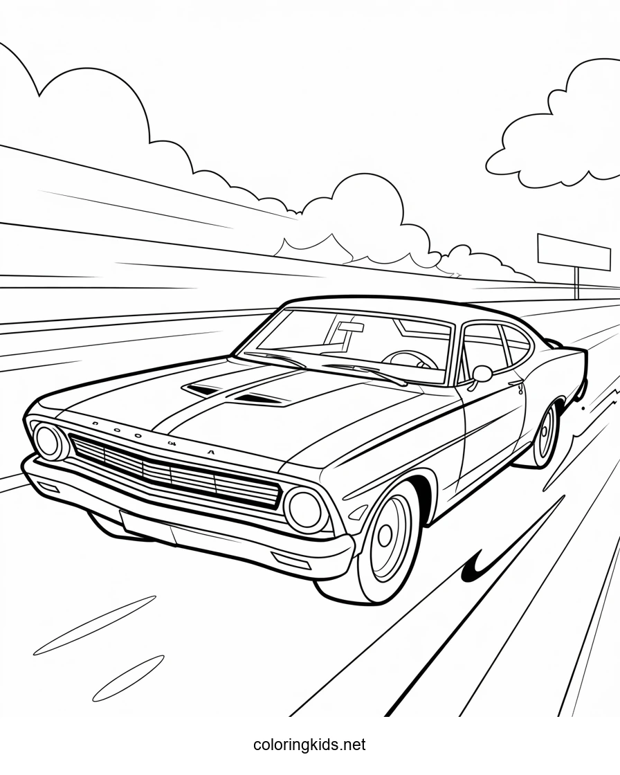Super car Ford Fairlain coloring page for kids, prin…