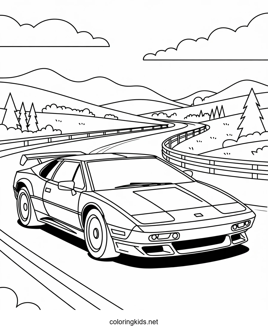 Super car Lotus Esprit V8 coloring page, cool car pr…