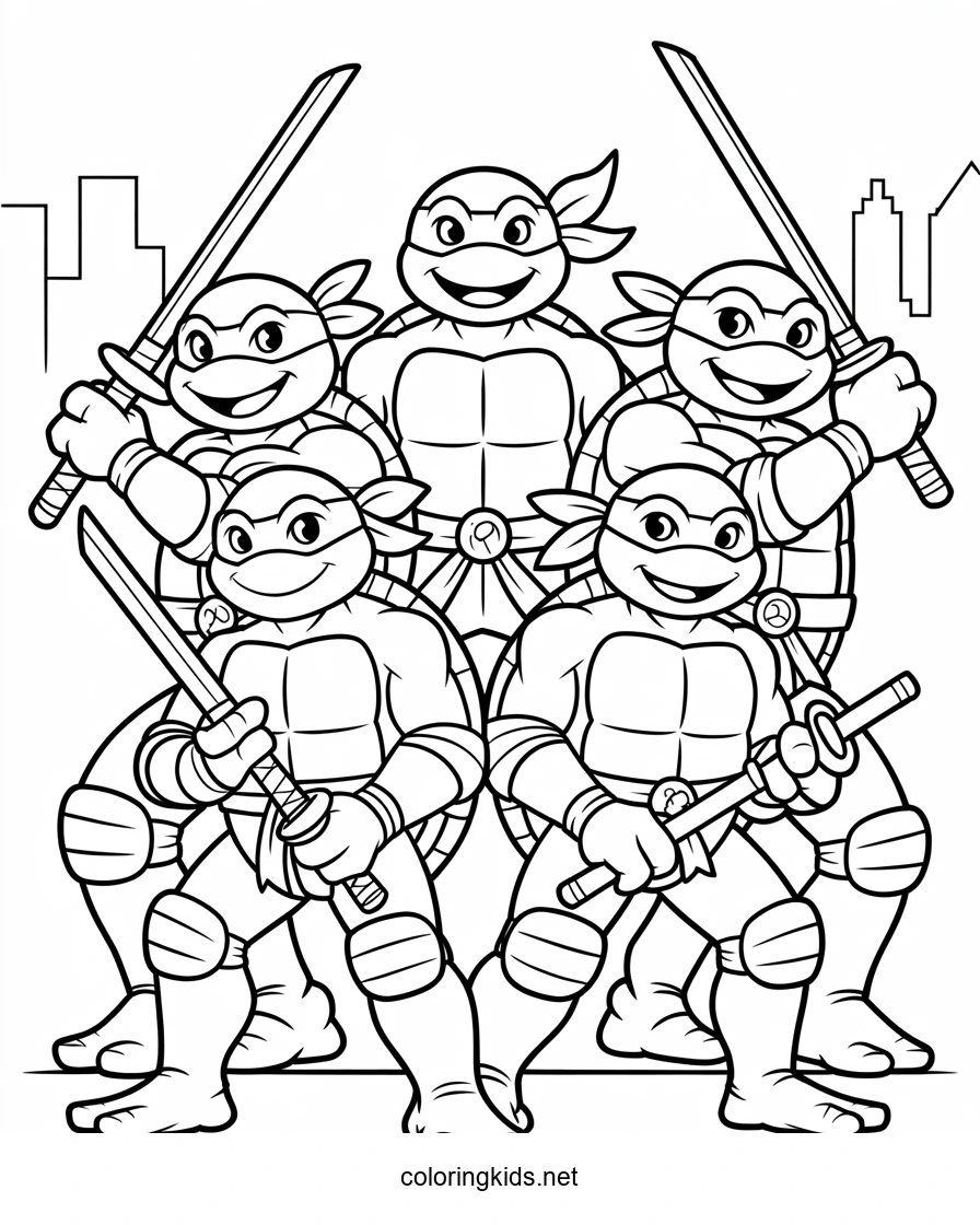 Teenage Mutant Ninja all coloring pages for kids, pr…